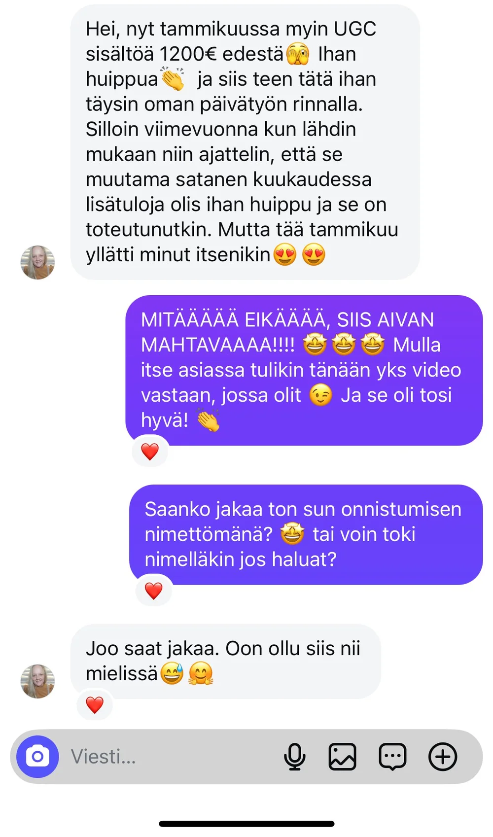 Alkuperäinen valmennettavan palaute 1