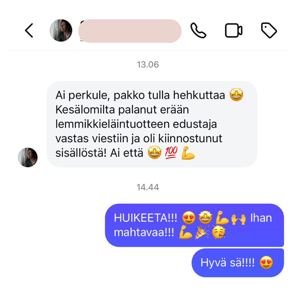 Alkuperäinen valmennettavan palaute 5
