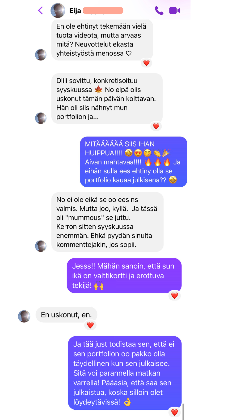 Alkuperäinen valmennettavan palaute 9